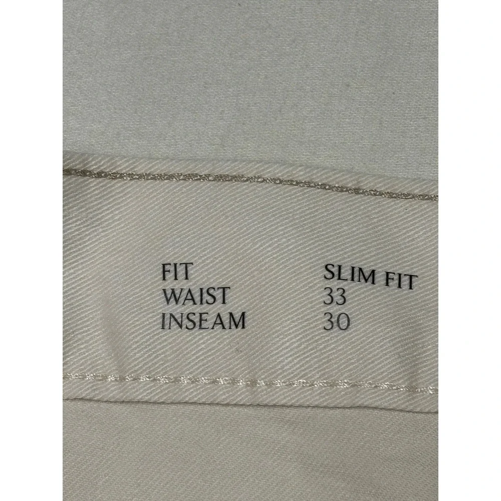 NWT Banana Republic Mens 33x30 Linen Blend Slim Fit 5-Pocket Pant Cream